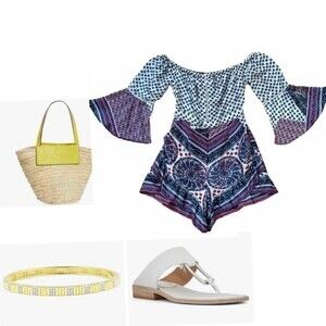 Seven Wonders Off The Shoulders Bell Sleeve Romper
